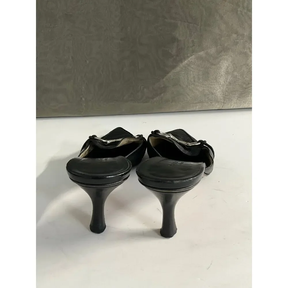 Gucci Horsebit leather heeled mules